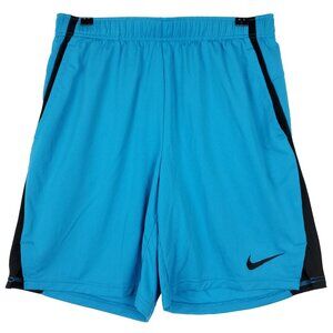 NIKE Dri-Fit Cyan Blue Black Mens‎ Shorts L Large